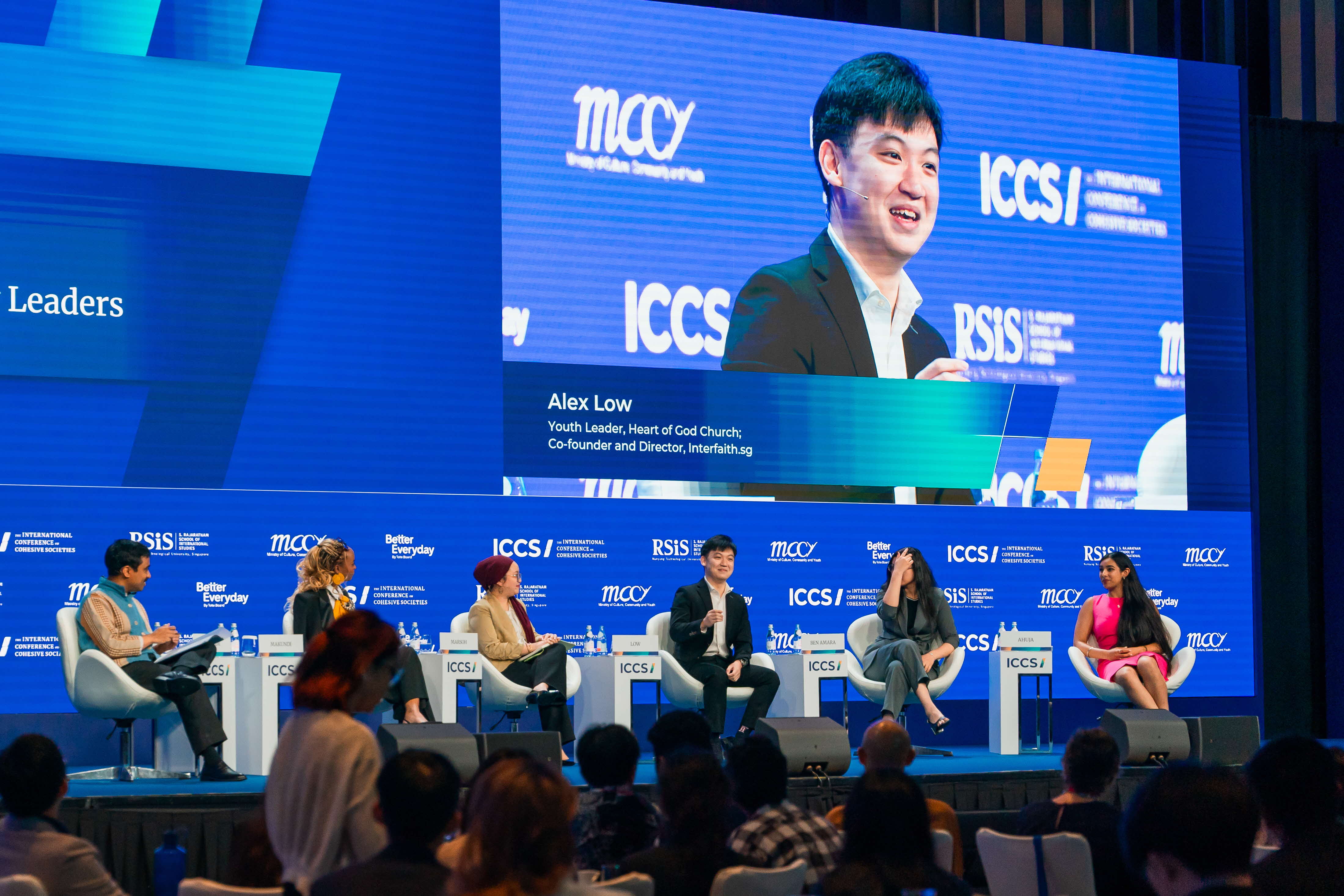 Alex speaking about his interfaith work at the International Conference on Cohesive Societies (ICCS) 2025.